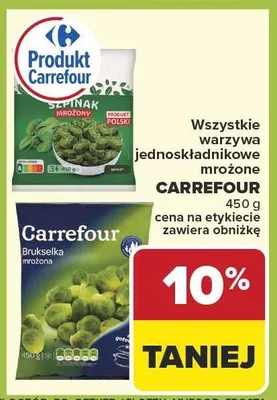Warzywa jednoskładnikowe mrożone promocja w Carrefour