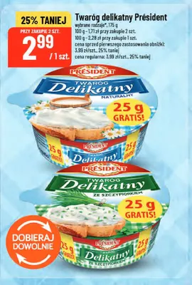 Twaróg delikatny naturalny Président promocja w POLOmarket
