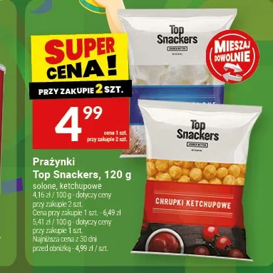 Prażynki solone Top Snackers promocja w Twój Market