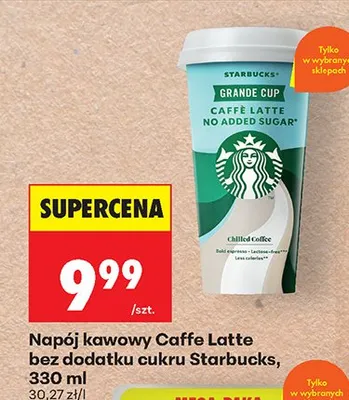 Napój kawowy Caffe Latte bez dodatku cukru smakuś promocja w Biedronka