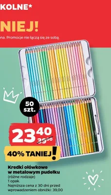 Kredki ołówkowe w metalowym pudełku, różne rodzaje promocja w Netto
