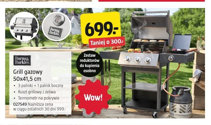 Grill gazowy Burns & Barkles promocja w Jula