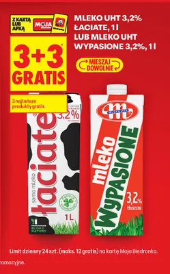 Mleko UHT Łaciate 3,2% promocja w Biedronka