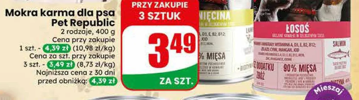 Mokra karma dla psa Pet Republic łosoś promocja w Dino