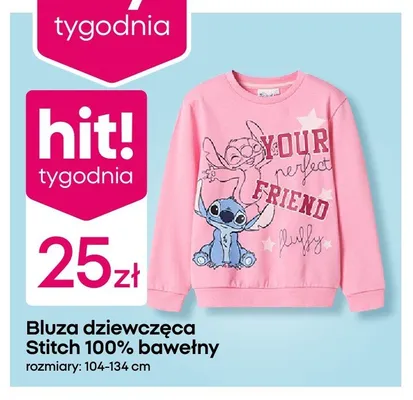 Bluza dziewczęca Disney Stitch promocja w Pepco