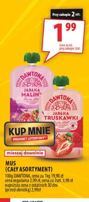 Mus jabłka maliny Dawtona promocja w Arhelan