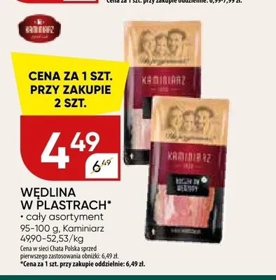 Wędlina w plastrach Kaminiarz promocja w Chata Polska