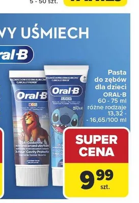Pasta do zębów dla dzieci Oral-B promocja w Carrefour