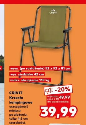 Krzesło kempingowe CRIVIT promocja w Kaufland