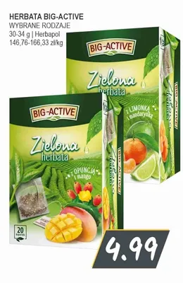 Herbata zielona z opuncją i mango Big-Active promocja w Słoneczko