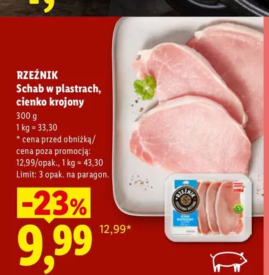 Schab w plastrach cienko krojony Rzeźnik promocja w Lidl