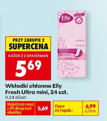 Wkładki chłonne Ultra mini promocja w Biedronka