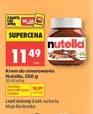 Krem do smarowania Nutella promocja w Biedronka