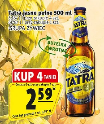 Piwo Tatra Jasne Pełne promocja w Prim Market