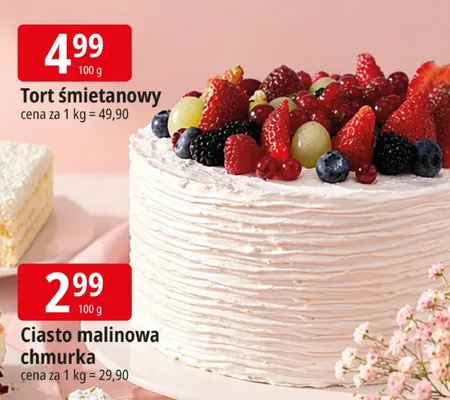 Ciasto malinowa chmurka promocja w Leclerc