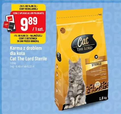 Karma z drobiem dla kota Sterile promocja w POLOmarket