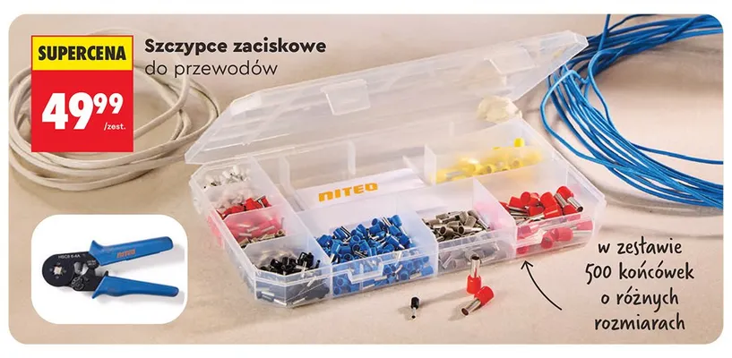 Szczypce zaciskowe do przewodów NITEO promocja w Biedronka
