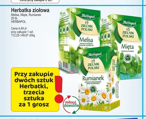 Herbatka ziołowa Melisa Herbapol promocja w Marketvita