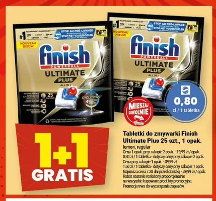 Tabletki do zmywarki Finish Ultimate Plus promocja w Twój Market