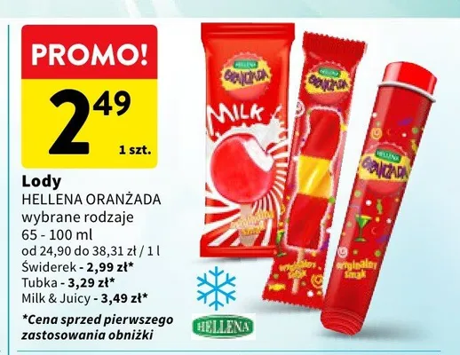Lody Hellena Oranżada Tubka promocja w Intermarche