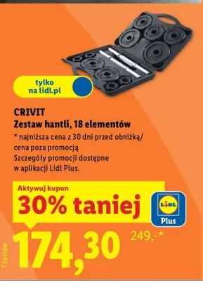 Zestaw hantli 18 elementów promocja w Lidl