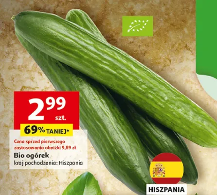 Bio ogórek, kraj pochodzenia: Hiszpania promocja w Auchan