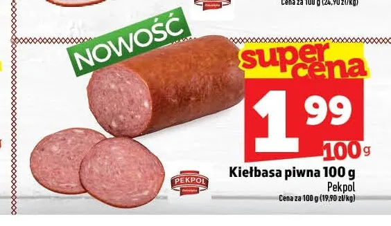 Kiełbasa piwna Pekpol promocja w TOPAZ