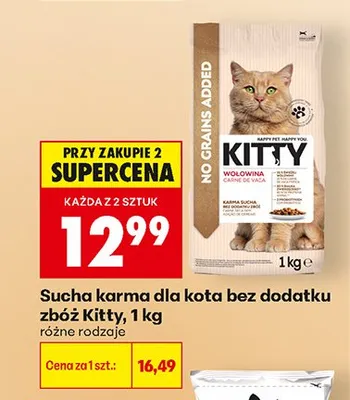 Sucha karma dla kota bez dodatku zbóż Kitty promocja w Biedronka