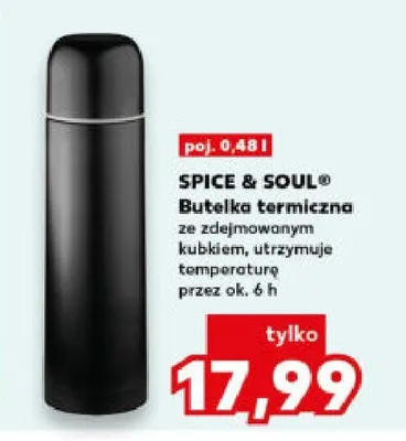 Butelka termiczna ze zdejmowalnym kubkiem, utrzymuje temperaturę przez ok. 6 h promocja w Kaufland