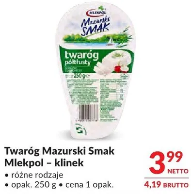 Twaróg Mazurski Smak Mlekpol - klinek promocja w Makro