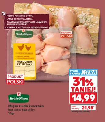 Mięso z uda kurczaka bez kości bez skóry Stoisko Mięsne promocja w Kaufland
