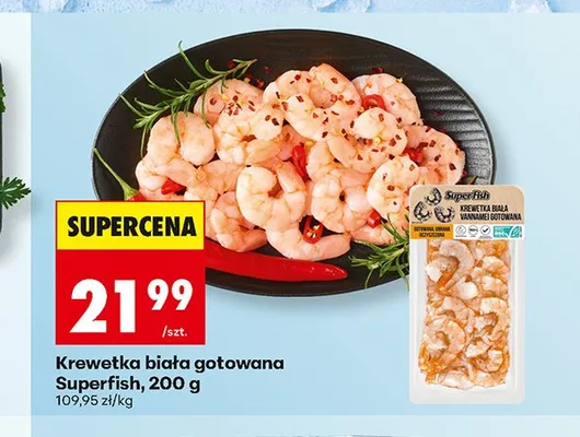 Krewetka biała gotowana Superfish promocja w Biedronka
