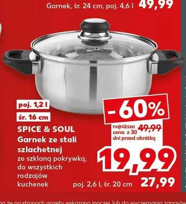 Garnek ze stali szlachetnej 1,2 l Spice & Soul promocja w Kaufland