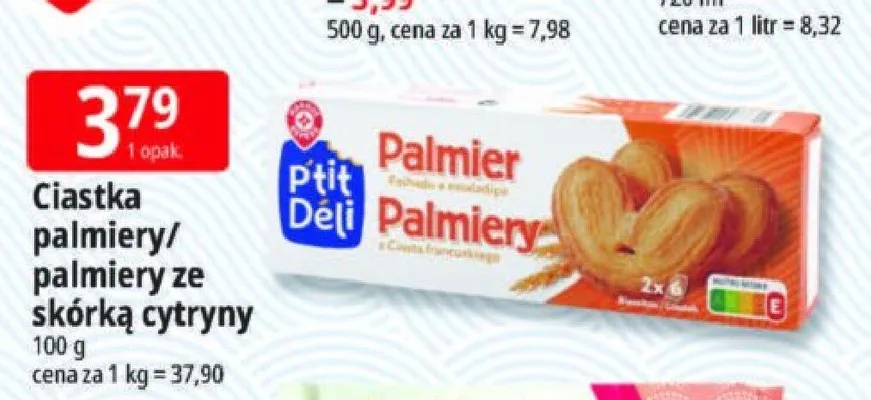 Ciastka palmiery P'tit Déli promocja w Leclerc