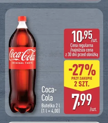 Napój gazowany Coca-Cola promocja w Aldi