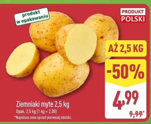 Ziemniaki myte promocja w Aldi