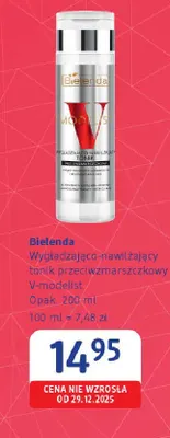 Wygładzająco-nawilżający tonik przeciwzmarszczkowy Bielenda V-modelist promocja w Drogerie DM