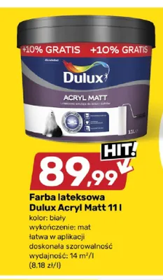 Farba lateksowa Dulux Acryl Matt biała promocja w Bricomarche