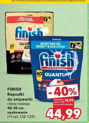 Kapsułki do zmywarki Finish Quantum promocja w Kaufland