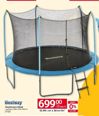 Trampolina Bestway XTREME wymiary: 366x278x366cm promocja w Selgros