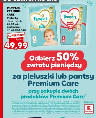 Pieluchy Pampers Premium Care promocja w Kaufland