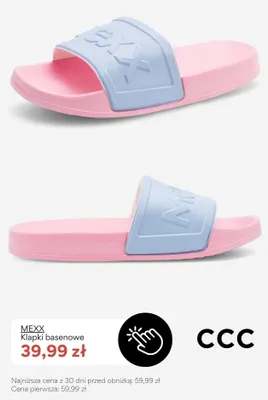 Klapki basenowe MEXX promocja w CCC
