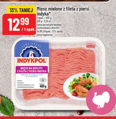 Mięso mielone z fileta z piersi indyka Indykpol promocja w POLOmarket