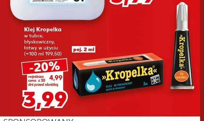Klej Kropelka w tubce błyskawiczny promocja w Kaufland