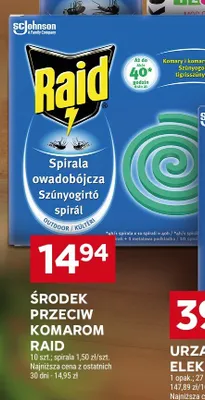 Środek przeciw komarom Raid spirala owadobójcza promocja w Stokrotka