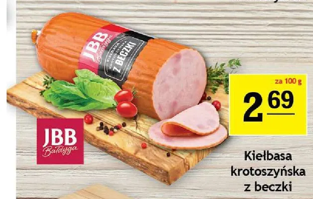 Kiełbasa krotoszyńska z beczki JBB Bałdyga promocja w Gram Market