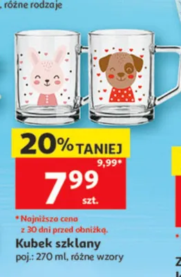 Kubek szklany 270ml promocja w Auchan