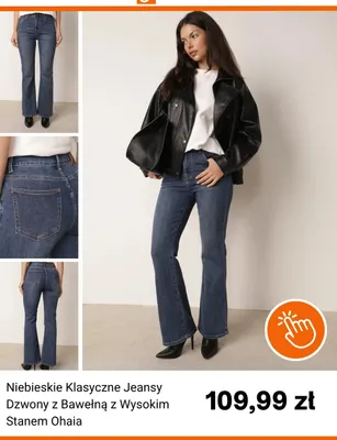 Niebieskie klasyczne jeansy dzwony z bawełną z wysokim stanem Ohaia promocja w Born2be