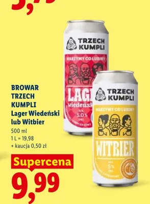 Piwo Trzech Kumpli Witbier promocja w Lidl