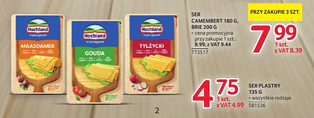 Ser gouda w plastrach Hochland promocja w Selgros